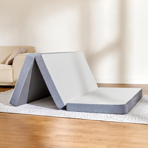 68885a247e6593b1d1d88e4cf438b27cfb06596402668b6c947fc.jpg Sweetnight Tri Folding Mattress - 4-inch Single Size Foldable Mattress with a Collapsible and Washable Cover | Medium-Firm with Non-Slip Design | Suitable for RV Travel, Camping, Guest