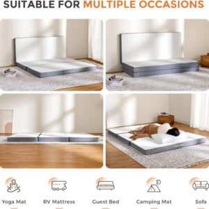 68885a2ec812ff2f63f63d241701019fc181e702be51df2319aa4.jpg Sweetnight Tri Folding Mattress - 4-inch Single Size Foldable Mattress with a Collapsible and Washable Cover | Medium-Firm with Non-Slip Design | Suitable for RV Travel, Camping, Guest