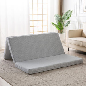 Folding Mattress 3in TwinXL Memory Foam Tri-Folding Mattress with Washable Cover Foldable Floor Mat for Guest Bed, Camping, Yoga, RV Travel, White