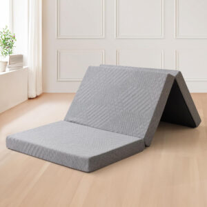 Folding Mattress 3in TwinXL Memory Foam Tri-Folding Mattress with Washable Cover Foldable Floor Mat for Guest Bed, Camping, Yoga, RV Travel, White