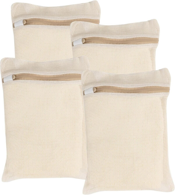 68885c159eabcaa4d917eabe128dc67453c94d65f741c35e2bbbf.jpg 4 Piece Small, Durable Organic Cotton Mesh Laundry Bag with Strong Zipper and Breathable Mesh, Delicate Laundry Bag for Underwear, Clothes, Pants and Socks