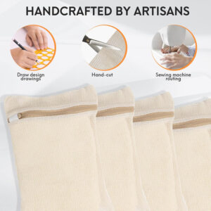 68885c1ad8beda04ba0bf59d3d88a6f8c016e1cfa739752e088ba.jpg 4 Piece Small, Durable Organic Cotton Mesh Laundry Bag with Strong Zipper and Breathable Mesh, Delicate Laundry Bag for Underwear, Clothes, Pants and Socks