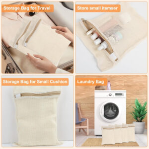 68885c1dea791b68aeb7ea7dd8fd80f2db55d58af55837db40a3e.jpg 4 Piece Small, Durable Organic Cotton Mesh Laundry Bag with Strong Zipper and Breathable Mesh, Delicate Laundry Bag for Underwear, Clothes, Pants and Socks