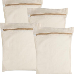 68885c1fa12ed91ed38b45393a214e2118a315bf908bad55ff8fe.jpg 4 Piece Small, Durable Organic Cotton Mesh Laundry Bag with Strong Zipper and Breathable Mesh, Delicate Laundry Bag for Underwear, Clothes, Pants and Socks
