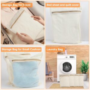 68885c27d4d9776f444bcd7c78f9e912a8109e9c3259bea69f57c.jpg 4 Piece Small, Durable Organic Cotton Mesh Laundry Bag with Strong Zipper and Breathable Mesh, Delicate Laundry Bag for Underwear, Clothes, Pants and Socks
