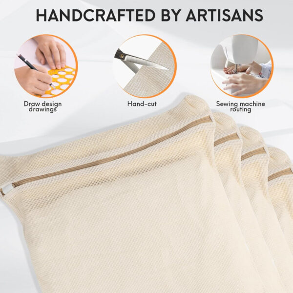 68885c2df2da4ccd9540aa59fd5e557e5c4a791f9c13e7d916b19.jpg 4 Piece Small, Durable Organic Cotton Mesh Laundry Bag with Strong Zipper and Breathable Mesh, Delicate Laundry Bag for Underwear, Clothes, Pants and Socks