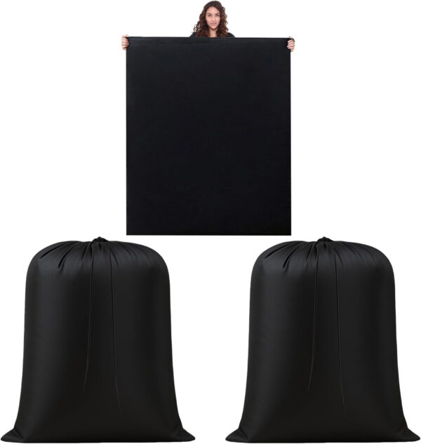 68885c5e9c509791b51dde323ba68b3f2f22bc0a718b365f649ab.jpg 2 Pack Extra Large Laundry Bags – 43" x 55" Heavy Duty Drawstring Storage Sack for Clothes, Bedding, Moving, Camping, Travel – Foldable Nylon Laundry Bag for Home & College