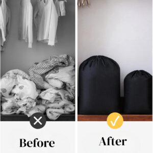 68885c664838371bbdeb776be767c2e435fd0b58e477b90068e65.jpg 2 Pack Extra Large Laundry Bags – 43" x 55" Heavy Duty Drawstring Storage Sack for Clothes, Bedding, Moving, Camping, Travel – Foldable Nylon Laundry Bag for Home & College