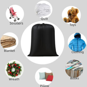 68885c68127afde7c79d08418becca5f6441fa0801d8a20db4170.jpg 2 Pack Extra Large Laundry Bags – 43" x 55" Heavy Duty Drawstring Storage Sack for Clothes, Bedding, Moving, Camping, Travel – Foldable Nylon Laundry Bag for Home & College