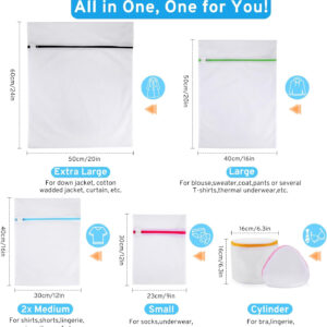 Ultimate 7 Pack 6 Size Mesh Laundry Bags Set for Delicates with AUTO-Lock Zipper, Lingerie Bags for Washing Delicates, Laundry Bags Mesh Wash Bags, Delicates Laundry Bag for Jeans,Blouse,Stocking,Bra