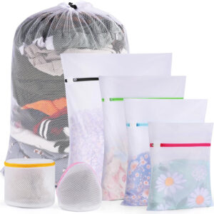 Ultimate 7 Pack 6 Size Mesh Laundry Bags Set for Delicates with AUTO-Lock Zipper, Lingerie Bags for Washing Delicates, Laundry Bags Mesh Wash Bags, Delicates Laundry Bag for Jeans,Blouse,Stocking,Bra