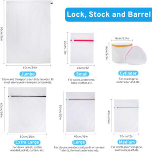 Ultimate 7 Pack 6 Size Mesh Laundry Bags Set for Delicates with AUTO-Lock Zipper, Lingerie Bags for Washing Delicates, Laundry Bags Mesh Wash Bags, Delicates Laundry Bag for Jeans,Blouse,Stocking,Bra
