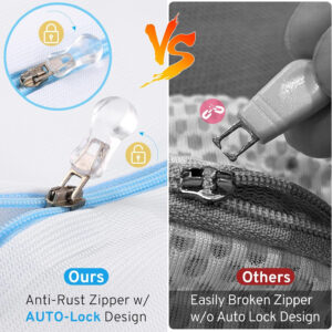 Ultimate 7 Pack 6 Size Mesh Laundry Bags Set for Delicates with AUTO-Lock Zipper, Lingerie Bags for Washing Delicates, Laundry Bags Mesh Wash Bags, Delicates Laundry Bag for Jeans,Blouse,Stocking,Bra