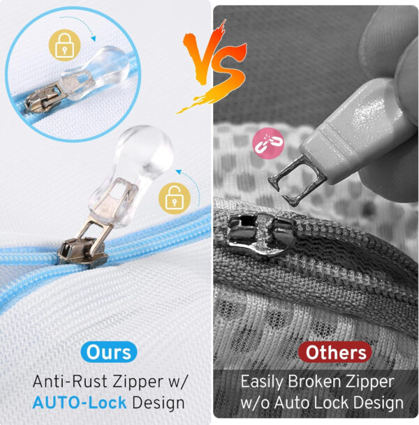 Ultimate 7 Pack 6 Size Mesh Laundry Bags Set for Delicates with AUTO-Lock Zipper, Lingerie Bags for Washing Delicates, Laundry Bags Mesh Wash Bags, Delicates Laundry Bag for Jeans,Blouse,Stocking,Bra