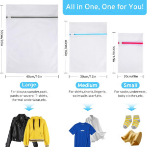 Ultimate 7 Pack 6 Size Mesh Laundry Bags Set for Delicates with AUTO-Lock Zipper, Lingerie Bags for Washing Delicates, Laundry Bags Mesh Wash Bags, Delicates Laundry Bag for Jeans,Blouse,Stocking,Bra