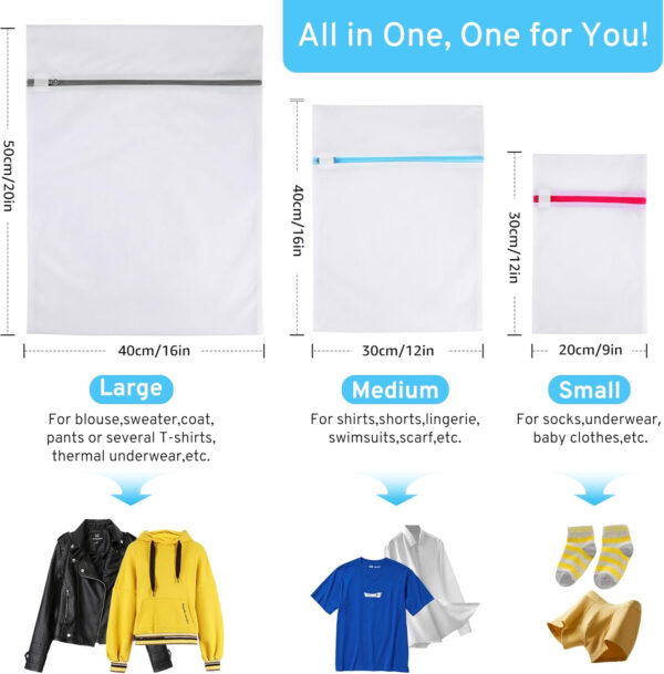 Ultimate 7 Pack 6 Size Mesh Laundry Bags Set for Delicates with AUTO-Lock Zipper, Lingerie Bags for Washing Delicates, Laundry Bags Mesh Wash Bags, Delicates Laundry Bag for Jeans,Blouse,Stocking,Bra