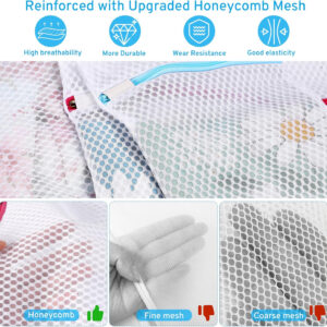 Ultimate 7 Pack 6 Size Mesh Laundry Bags Set for Delicates with AUTO-Lock Zipper, Lingerie Bags for Washing Delicates, Laundry Bags Mesh Wash Bags, Delicates Laundry Bag for Jeans,Blouse,Stocking,Bra