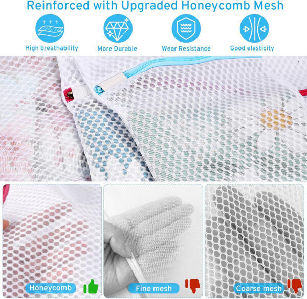 Ultimate 7 Pack 6 Size Mesh Laundry Bags Set for Delicates with AUTO-Lock Zipper, Lingerie Bags for Washing Delicates, Laundry Bags Mesh Wash Bags, Delicates Laundry Bag for Jeans,Blouse,Stocking,Bra