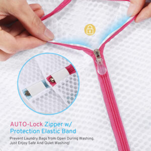 Ultimate 7 Pack 6 Size Mesh Laundry Bags Set for Delicates with AUTO-Lock Zipper, Lingerie Bags for Washing Delicates, Laundry Bags Mesh Wash Bags, Delicates Laundry Bag for Jeans,Blouse,Stocking,Bra