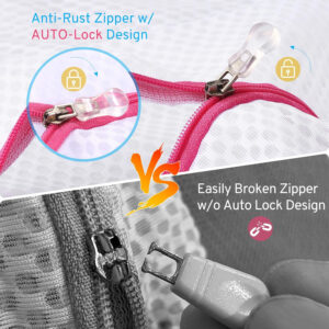 Ultimate 7 Pack 6 Size Mesh Laundry Bags Set for Delicates with AUTO-Lock Zipper, Lingerie Bags for Washing Delicates, Laundry Bags Mesh Wash Bags, Delicates Laundry Bag for Jeans,Blouse,Stocking,Bra