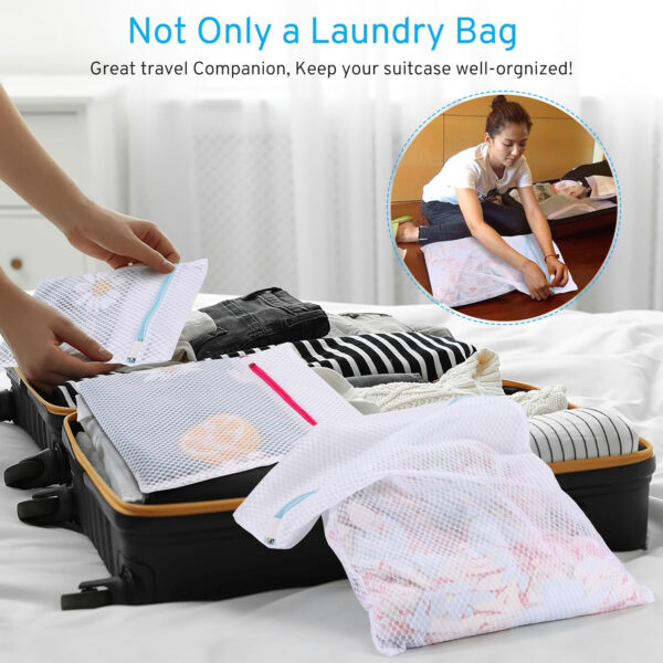 Ultimate 7 Pack 6 Size Mesh Laundry Bags Set for Delicates with AUTO-Lock Zipper, Lingerie Bags for Washing Delicates, Laundry Bags Mesh Wash Bags, Delicates Laundry Bag for Jeans,Blouse,Stocking,Bra