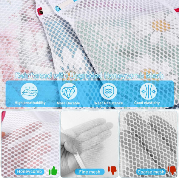 Ultimate 7 Pack 6 Size Mesh Laundry Bags Set for Delicates with AUTO-Lock Zipper, Lingerie Bags for Washing Delicates, Laundry Bags Mesh Wash Bags, Delicates Laundry Bag for Jeans,Blouse,Stocking,Bra