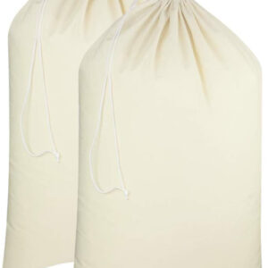 COTTON CRAFT Extra Large Laundry Bags -4 Pack Heavy Duty Durable Cotton Canvas Drawstring Closure Washable Laundry Bag - Back to School Travel College Dorm Basket Liner Clothes Organizer - XL 28 x 36