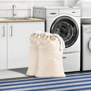 COTTON CRAFT Extra Large Laundry Bags -4 Pack Heavy Duty Durable Cotton Canvas Drawstring Closure Washable Laundry Bag - Back to School Travel College Dorm Basket Liner Clothes Organizer - XL 28 x 36