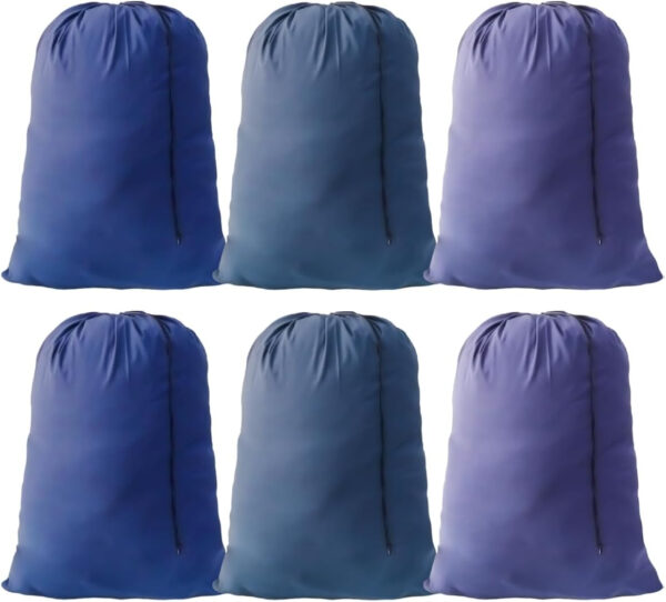 Extra Large Laundry Bag 6 Pack, Varied Colors, Travel Laundry Bags with Drawstring Closure, 30"x40", for college, dorm and apartment dwellers (6PCS)
