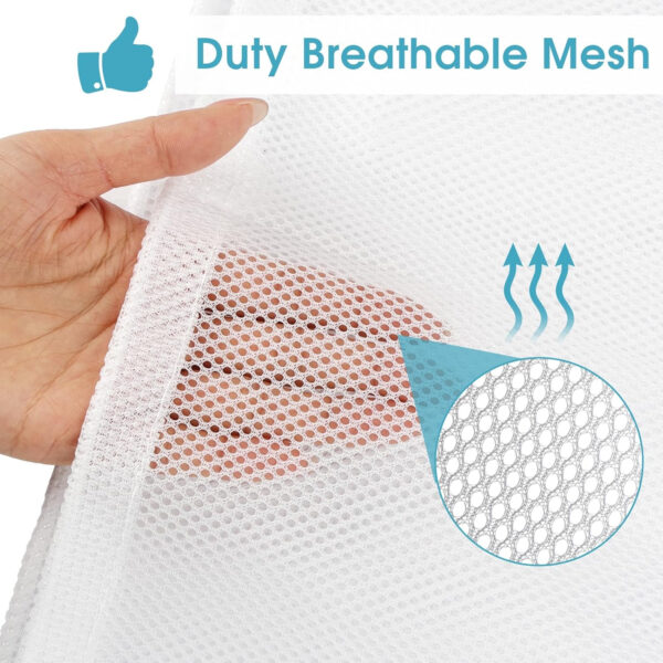 2 Pack Mesh Laundry Bags, 23 x 34 Inches Heavy Duty Mesh Laundry Bag, Large Laundry Drawstring Bag for College, Dorm, Travel, Family and Apartment Dwellers, Black
