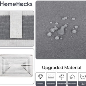 68885dff384cad6894e7d280f7513acf3528897d68a76c93727cf.jpg HomeHacks 2 Pack Large Laundry Baskets, Waterproof, Freestanding Laundry Hampers, Collapsible Clothes Hamper with Reinforced Handles in Laundry Room, College Dorm, Bathroom, Bedroom (Grey, 75Lx2)