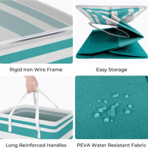 68885e081ee9f38712d8182989463ebfa54ab812939b3a3e27a6d.jpg HomeHacks 2 Pack Large Laundry Baskets, Waterproof, Freestanding Laundry Hampers, Collapsible Clothes Hamper with Reinforced Handles in Laundry Room, College Dorm, Bathroom, Bedroom (Grey, 75Lx2)