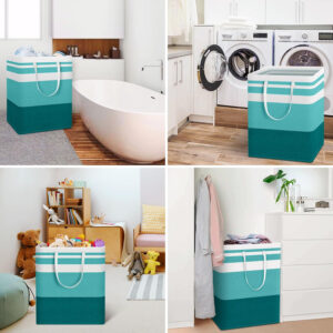 68885e21673e35ce87e6839bfeebed839e032ca1dd674a9ffa9ba.jpg HomeHacks 2 Pack Large Laundry Baskets, Waterproof, Freestanding Laundry Hampers, Collapsible Clothes Hamper with Reinforced Handles in Laundry Room, College Dorm, Bathroom, Bedroom (Grey, 75Lx2)