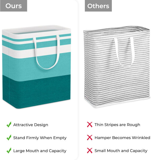 68885e6d27404752bdeabb8d049c43fd8cb20c3168fabc4cd428a.jpg HomeHacks 2 Pack Large Laundry Baskets, Waterproof, Freestanding Laundry Hampers, Collapsible Clothes Hamper with Reinforced Handles in Laundry Room, College Dorm, Bathroom, Bedroom (Grey, 75Lx2)