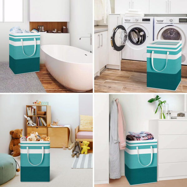 68885ea21b8ab889108b196636510b82ae45d46df5a23ac5a42a1.jpg HomeHacks 2 Pack Large Laundry Baskets, Waterproof, Freestanding Laundry Hampers, Collapsible Clothes Hamper with Reinforced Handles in Laundry Room, College Dorm, Bathroom, Bedroom (Grey, 75Lx2)