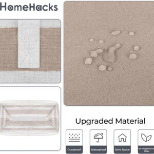 68885eb3c93f6ed582740f339852a1bf3666cdf17546da619ade7.jpg HomeHacks 2 Pack Large Laundry Baskets, Waterproof, Freestanding Laundry Hampers, Collapsible Clothes Hamper with Reinforced Handles in Laundry Room, College Dorm, Bathroom, Bedroom (Grey, 75Lx2)