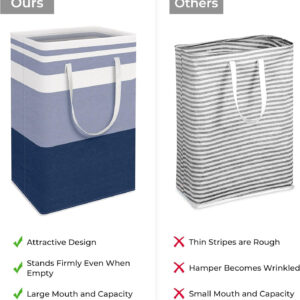 68885ecc91fed82a56e0c8f0e640fe2259733923a5b81da93ee16.jpg HomeHacks 2 Pack Large Laundry Baskets, Waterproof, Freestanding Laundry Hampers, Collapsible Clothes Hamper with Reinforced Handles in Laundry Room, College Dorm, Bathroom, Bedroom (Grey, 75Lx2)