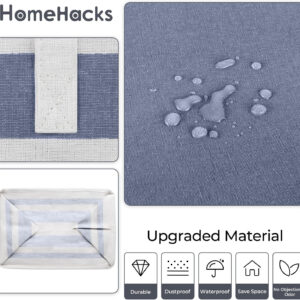 68885ece5fc5c208a7292bb77247e39f446007e653e4c1c2ec78b.jpg HomeHacks 2 Pack Large Laundry Baskets, Waterproof, Freestanding Laundry Hampers, Collapsible Clothes Hamper with Reinforced Handles in Laundry Room, College Dorm, Bathroom, Bedroom (Grey, 75Lx2)