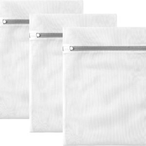 10 Pack Mesh Laundry Bags for Delicates with Non Rust Zipper- MDSXO White Laundry Bags Mesh Wash Bags, Easy Fit Bra, Sock,Lingerie,Sneaker,Baby Laundry for Washing Machine Travel Storage[1XL/3L/3M/3S]