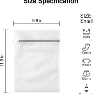 10 Pack Mesh Laundry Bags for Delicates with Non Rust Zipper- MDSXO White Laundry Bags Mesh Wash Bags, Easy Fit Bra, Sock,Lingerie,Sneaker,Baby Laundry for Washing Machine Travel Storage[1XL/3L/3M/3S]