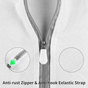 10 Pack Mesh Laundry Bags for Delicates with Non Rust Zipper- MDSXO White Laundry Bags Mesh Wash Bags, Easy Fit Bra, Sock,Lingerie,Sneaker,Baby Laundry for Washing Machine Travel Storage[1XL/3L/3M/3S]