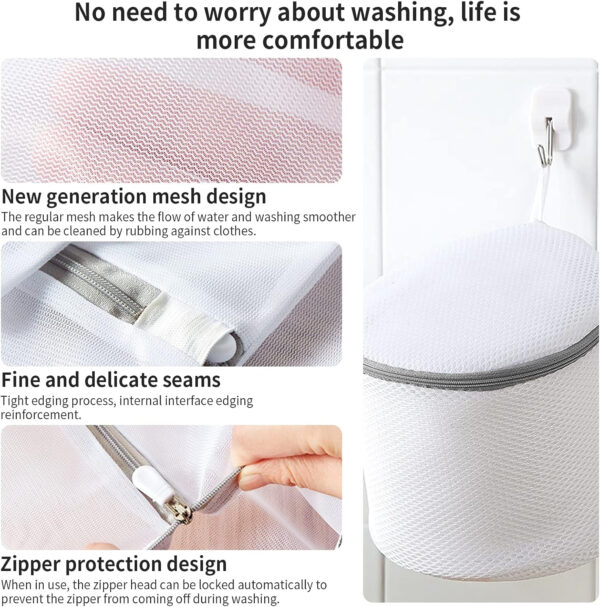 10 Pack Mesh Laundry Bags for Delicates with Non Rust Zipper- MDSXO White Laundry Bags Mesh Wash Bags, Easy Fit Bra, Sock,Lingerie,Sneaker,Baby Laundry for Washing Machine Travel Storage[1XL/3L/3M/3S]