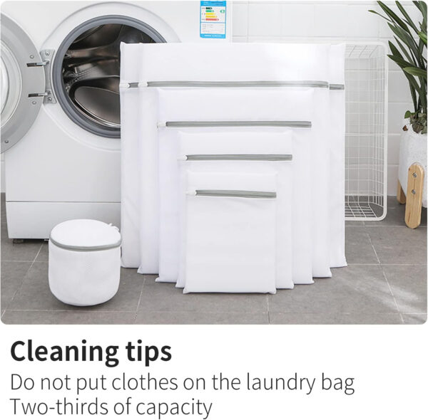 10 Pack Mesh Laundry Bags for Delicates with Non Rust Zipper- MDSXO White Laundry Bags Mesh Wash Bags, Easy Fit Bra, Sock,Lingerie,Sneaker,Baby Laundry for Washing Machine Travel Storage[1XL/3L/3M/3S]