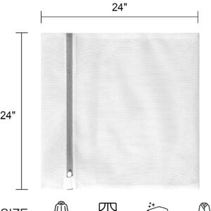 10 Pack Mesh Laundry Bags for Delicates with Non Rust Zipper- MDSXO White Laundry Bags Mesh Wash Bags, Easy Fit Bra, Sock,Lingerie,Sneaker,Baby Laundry for Washing Machine Travel Storage[1XL/3L/3M/3S]