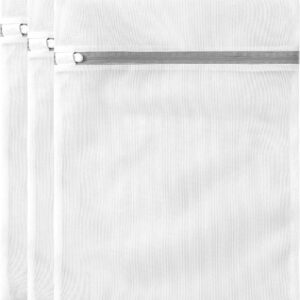 10 Pack Mesh Laundry Bags for Delicates with Non Rust Zipper- MDSXO White Laundry Bags Mesh Wash Bags, Easy Fit Bra, Sock,Lingerie,Sneaker,Baby Laundry for Washing Machine Travel Storage[1XL/3L/3M/3S]