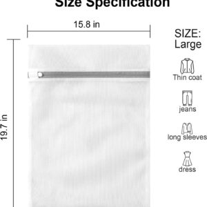 10 Pack Mesh Laundry Bags for Delicates with Non Rust Zipper- MDSXO White Laundry Bags Mesh Wash Bags, Easy Fit Bra, Sock,Lingerie,Sneaker,Baby Laundry for Washing Machine Travel Storage[1XL/3L/3M/3S]