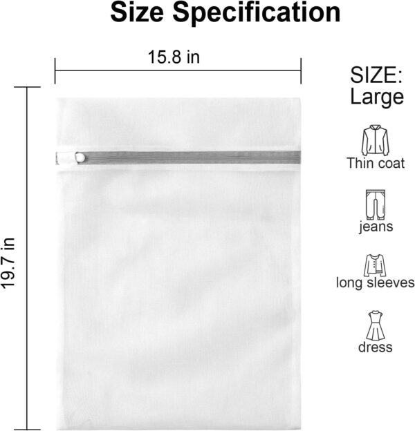 10 Pack Mesh Laundry Bags for Delicates with Non Rust Zipper- MDSXO White Laundry Bags Mesh Wash Bags, Easy Fit Bra, Sock,Lingerie,Sneaker,Baby Laundry for Washing Machine Travel Storage[1XL/3L/3M/3S]