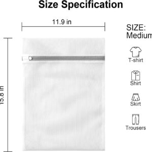 10 Pack Mesh Laundry Bags for Delicates with Non Rust Zipper- MDSXO White Laundry Bags Mesh Wash Bags, Easy Fit Bra, Sock,Lingerie,Sneaker,Baby Laundry for Washing Machine Travel Storage[1XL/3L/3M/3S]