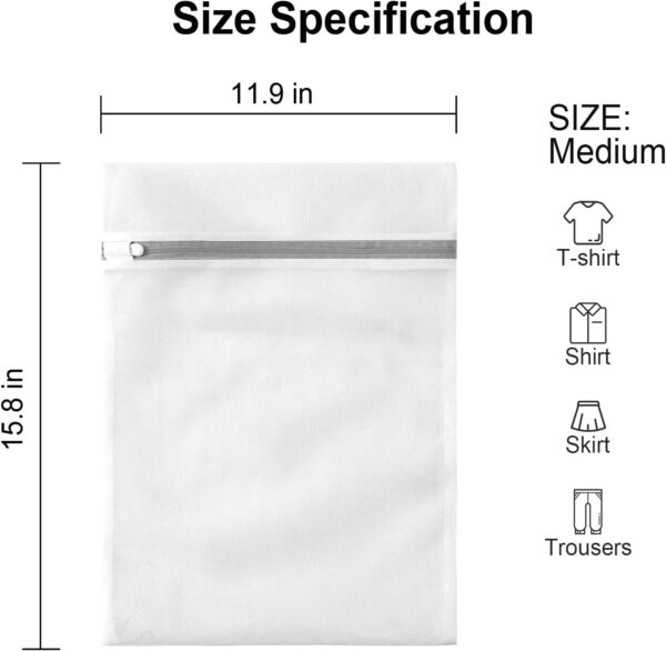 10 Pack Mesh Laundry Bags for Delicates with Non Rust Zipper- MDSXO White Laundry Bags Mesh Wash Bags, Easy Fit Bra, Sock,Lingerie,Sneaker,Baby Laundry for Washing Machine Travel Storage[1XL/3L/3M/3S]