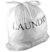 WELCOME Laundry Bags Hospitality - 14 X 24 Hotel Laundry Bags - Tear Tape Tie Closure White Plastic (Case of 1000)